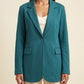 Seamless SeamSoft™ Summer Oversize Blazer in green — front view, soft cream studio, single-button notch lapel