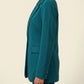 Seamless SeamSoft™ Summer Oversize Blazer in green — side profile showing two-button cuff and drape