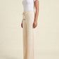 Seamless SeamSoft™ Summer Wide-Leg Pants in cream — side view showing wide-leg drape
