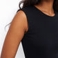 SeamSoft Round Neck Top, shoulder and seamless armhole detail with a broad cap
