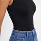 SeamSoft Round Neck Top, fitted waist and side seam showing the double-layer fit