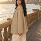 Seamless SeamSoft™ Summer Oversize Blazer in beige — styled on Alexandria corniche at golden hour