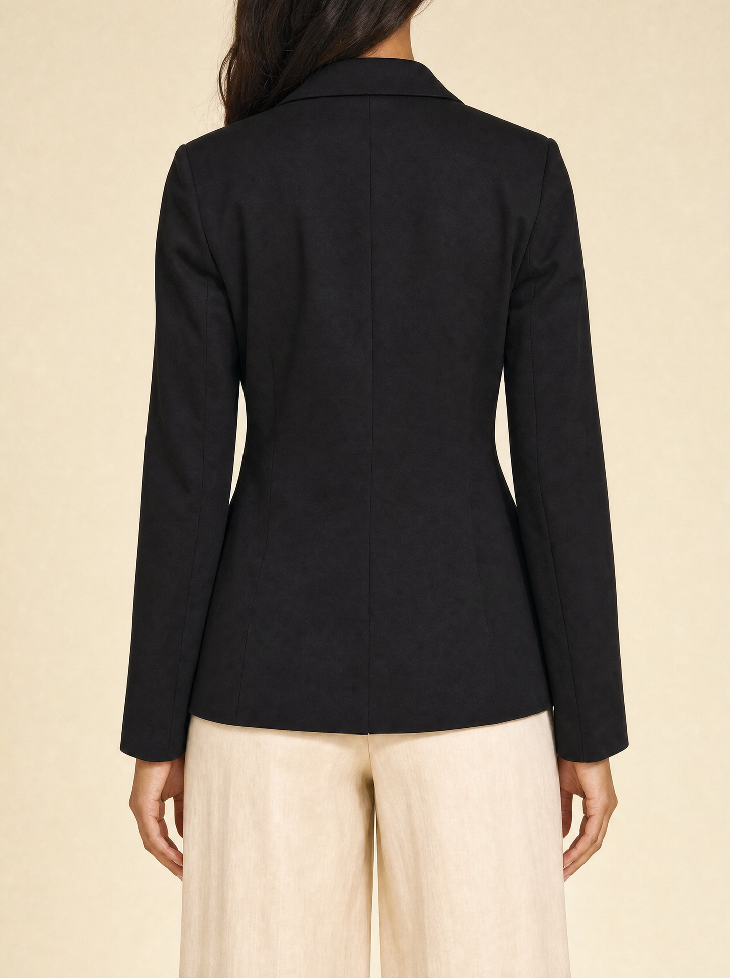 Seamless Slim Blazer in black — back view