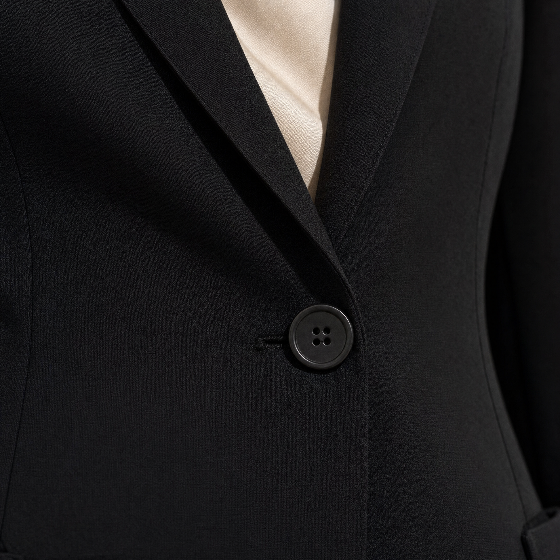 Seamless Slim Blazer — notch lapel and button detail