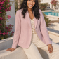 Seamless Slim Blazer in creamy pink — summer compound lifestyle