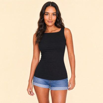 Seamless Tank Top in black — front