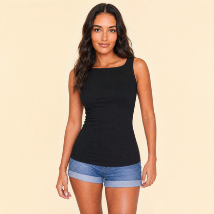 Seamless Tank Top in black — front