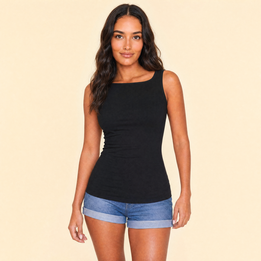 Seamless Tank Top in black — front