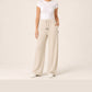 Seamless SeamSoft™ Summer Wide-Leg Pants in beige — full length, drawstring waist