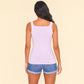 Seamless Tank Top in pink — back view, wide straps