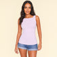 Seamless Tank Top in pink — front, wide straps and bound neckline